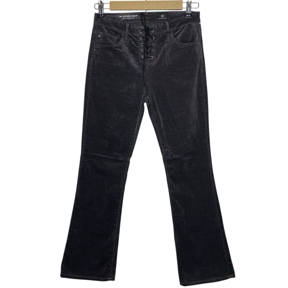 AG Adriano Goldschmied Jodi Crop Flare Pants Womens 27 High Rise Lace-Up NEW